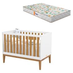 Imagem de Berço Americano Unique Branco Soft Freijó Eco Wood com Colchão Gazin - Matic