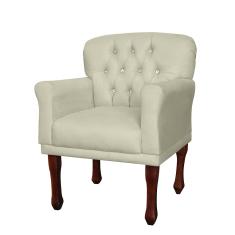 Imagem de Poltrona Decorativa Anita Pés Luis XV Suede Bege - DS Estofados