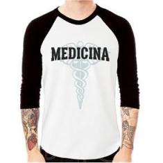 Imagem de Camiseta Raglan Medicina Manga 3/4 - Foca Na Moda