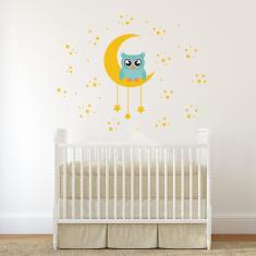 Imagem de Adesivo Parede Infantil Para Quarto Coruja Na Lua