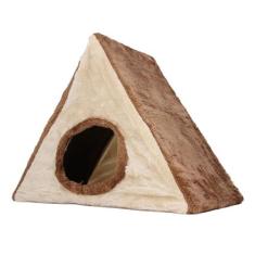 Imagem de Casa para Arranhar Gatos, Design Triangular, Sisal Multifuncional, Madeira de Pinho, Alívio do Estresse, Cama de Gato, Design Dobrável para Exercícios Musculares (L)