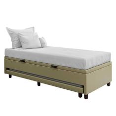 Imagem de Bicama Box Baú Solteirão 96x188 Cm Samy S05 Sintético Bege - Mpozenato