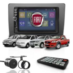 Imagem de Kit Multimídia Mp5 2 Din Painel Dvd Espelha Bt Fiat Cinza de 1996 até 