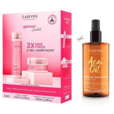 Imagem de Kit Cadiveu Glamour Essentials  + Óleo Tratamento Açaí 65ml - Cadiveu