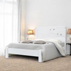 Imagem de Cama Casal Com Aplique Espelho Colônia Branca