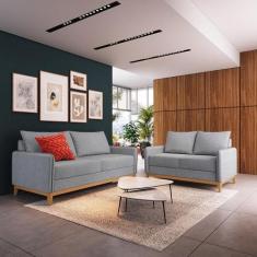 Imagem de Jogo De Sofá Para Sala 3 E 2 Lugares Com Encosto 4 Almofadas - Kf Esto