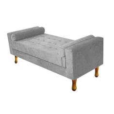 Imagem de Recamier Baú Félix Solteiro 100cm Suede Cinza - ADJ Decor