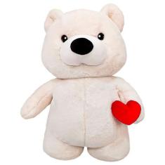 Imagem de Pelúcia Urso Coração Fofinho 25 cm Antialérgico Decoração Infantil Caa