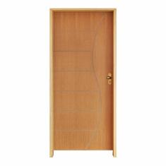 Imagem de Kit Porta De Madeira 82 x 2.10 Friso Belissima 12 Bat. Misto 11cm Fech. Externa Lado Direito - Hale