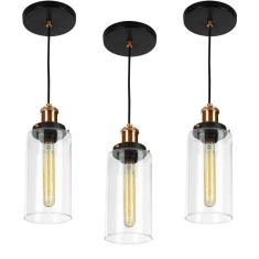 Imagem de Kit 3 Lustres Pendentes Château Cilindrico Vidro  Cobre