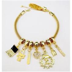 Imagem de Pulseira Vários Berloque Farmácia Folheado A Ouro 18k