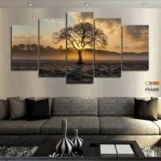 Imagem de Quadros Decorativos Arvore Por Do Sol 63x130mt em Tecido