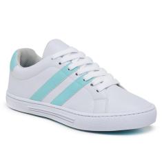 Imagem de Tênis Feminino Casual Cano Baixo Cadarço Bico Redondo Listra