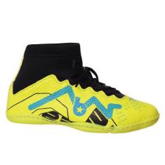 Imagem de Tênis Futsal Infantil Cano Alto Chuteira Quadra Amarelo Com Solado Cos