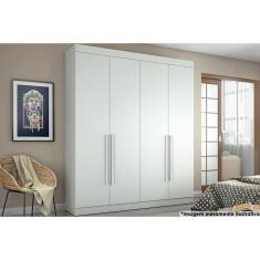 Imagem de Guarda Roupa Casal 4 Portas E 3 Gavetas Roma Branco - Conquista