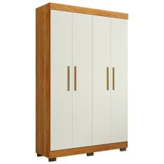 Imagem de Guarda Roupa Roupeiro Flórida 4 Portas 3 Gavetas Tigus Baby Amadeirado Off White