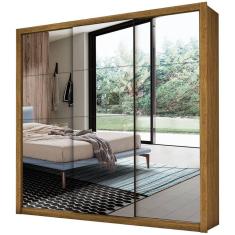 Imagem de Guarda Roupa Berlim Todo Espelhado Casal 3 Portas 4 Gavetas Cor Cinamomo