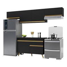 Imagem de Cozinha Compacta Multimóveis Veneza Gb Fg3697 com Armário e Balcão Preta
