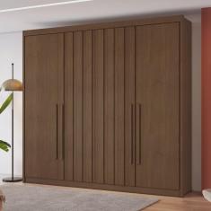 Imagem de Guarda-roupa Casal 4 Portas com 2 Portas Ripadas 4 Gavetas Grécia