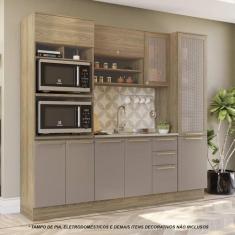 Imagem de Armário de Cozinha Modulada Completa Reta 4 peças 2,40m 195 Botanic Ka