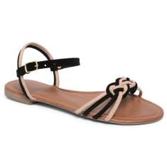 Imagem de Rasteirinha Feminina Rasteira Sandália Trançada Sapato Tênis Leve - J.