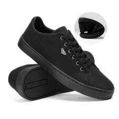 Imagem de Tênis Sapatênis Ortopédico Casual SintecPrime Moderno Preto Básico Sli