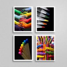 Imagem de Kit 4 Quadros Fotografias Coloridas 45X34Cm