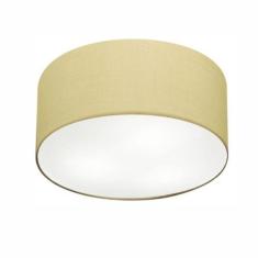 Imagem de Plafon Cilíndrico Md-3048 Tecido 50X21cm Algodão Crú Bivolt