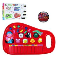 Imagem de Piano Teclado Infantil Musical Educativo Som De Animais(Vermelho) - To