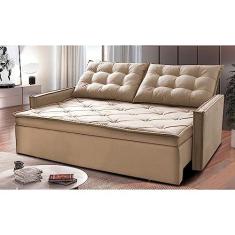 Imagem de Sofá Sem Caixa Retrátil e Reclinável 1,85m Cama Inbox Studio Suede Velusoft Bege