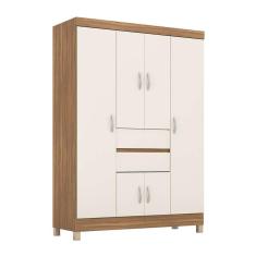 Imagem de guarda-roupa casal ecom 6 pt 2 gv amêndola e off white