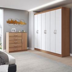 Imagem de Guarda-Roupa Casal Luke 6 Portas 2 Gavetas com Cômoda 1 Portas 5 Gavet
