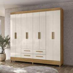 Imagem de Guarda Roupa Casal 8 Portas 4 Gavetas Florida Moval Sem Espelho, Freij