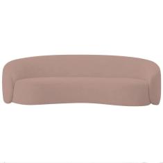 Imagem de Sofá 3 Lugares 180cm Orgânico Luxo Recepção Amore Linho - Amarena Móveis Cor Rosê