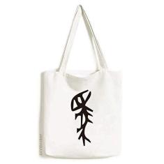 Imagem de Bolsa de lona com inscrição óssea com sobrenome chinês, bolsa de compras casual