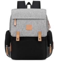 Imagem de Bolsa maternidade land luxury cinza e preto com trocador