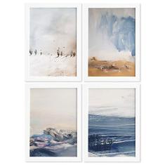 Imagem de Quadros Abstratas Moldura  33x43cm 4un