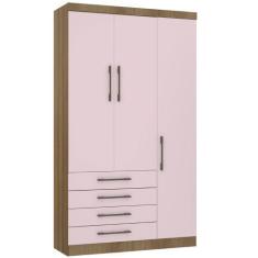 Imagem de Guarda Roupa Modulado 132cm 3 Portas E 4 Gavetas Paris Luciane Móveis