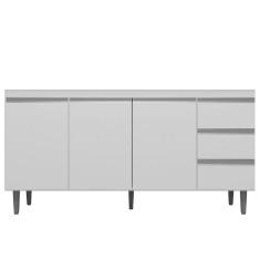 Imagem de Balcão Gabinete De Pia Sem Tampo 155cm 3 Portas 3 Gavetas Andréia Branco - ajl Móveis