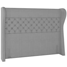 Imagem de Cabeceira Cama Box Casal 140 cm P05 Madrid Linho Cinza Escuro - Lyam Decor
