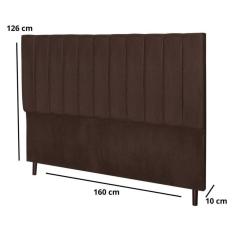 Imagem de Cabeceira Cama Box Queen 160cm Carla Suede Marrom E Frame