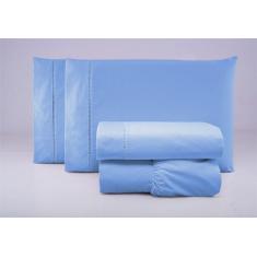 Imagem de Jogo De Cama Lençol Casal Padrão 4 Peças Algodão Percal 180 Fios Com A