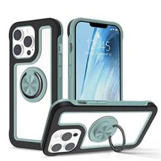 Imagem de 360 Capa protetora de telefone de camada dupla de corpo inteiro para iPhone 13 12 11 14 Pro Max XS 7 8 Plus Capa transparente com suporte para anel de dedo, preto azul, para iPhone SE 2020