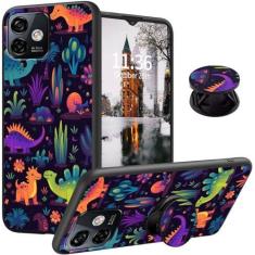 Imagem de Qindaiwen Capa de telefone projetada para Ulefone Note 16 Pro com suporte expansível de dedo, capa de telefone de silicone TPU macio à prova de choque para Ulefone Note 16 Pro 6,5 polegadas,