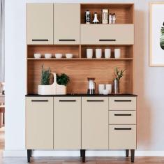 Imagem de Cozinha Compacta Nicole 7 Portas 2 Gavetas Freijó/Off White - Irm Móve