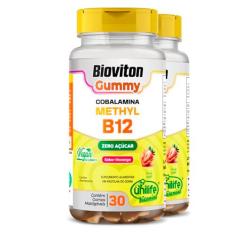 Imagem de Kit 2 Gummy Vitamina B12 Methyl Unilife 30 gomas Morango
