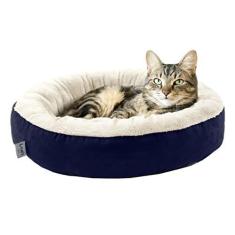 Imagem de Love's cabin Cama acolchoada redonda para gatos e cães, cama para animais de estimação de 50 cm para gatos ou cães pequenos, fundo antiderrapante e resistente à água, camas para animais de estimação