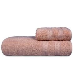 Imagem de Jogo De Toalhas Fio Penteado Extra Macia 2 Peças - Comfort - Rosê