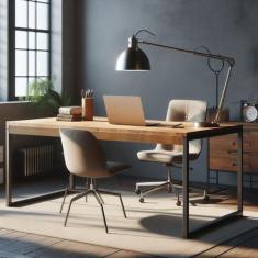 Imagem de Escrivaninha Industrial Escritorio Mesa Computador Para Home Office E