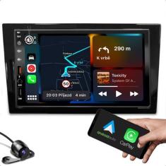 Imagem de Kit Multimidia com Bluetooth Carplay e 2 entradas usb + Moldura 7 Pole